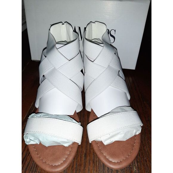 New Size 6.5 White Dream Pairs Elastica-8 Elastic Ankle Strap Sandals Su… - Picture 5 of 6